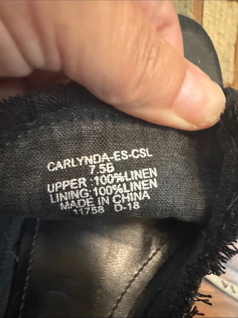 Lauren Ralph Lauren Carlynda Black Linen Espadrille Wedge Sandals 7.5 B